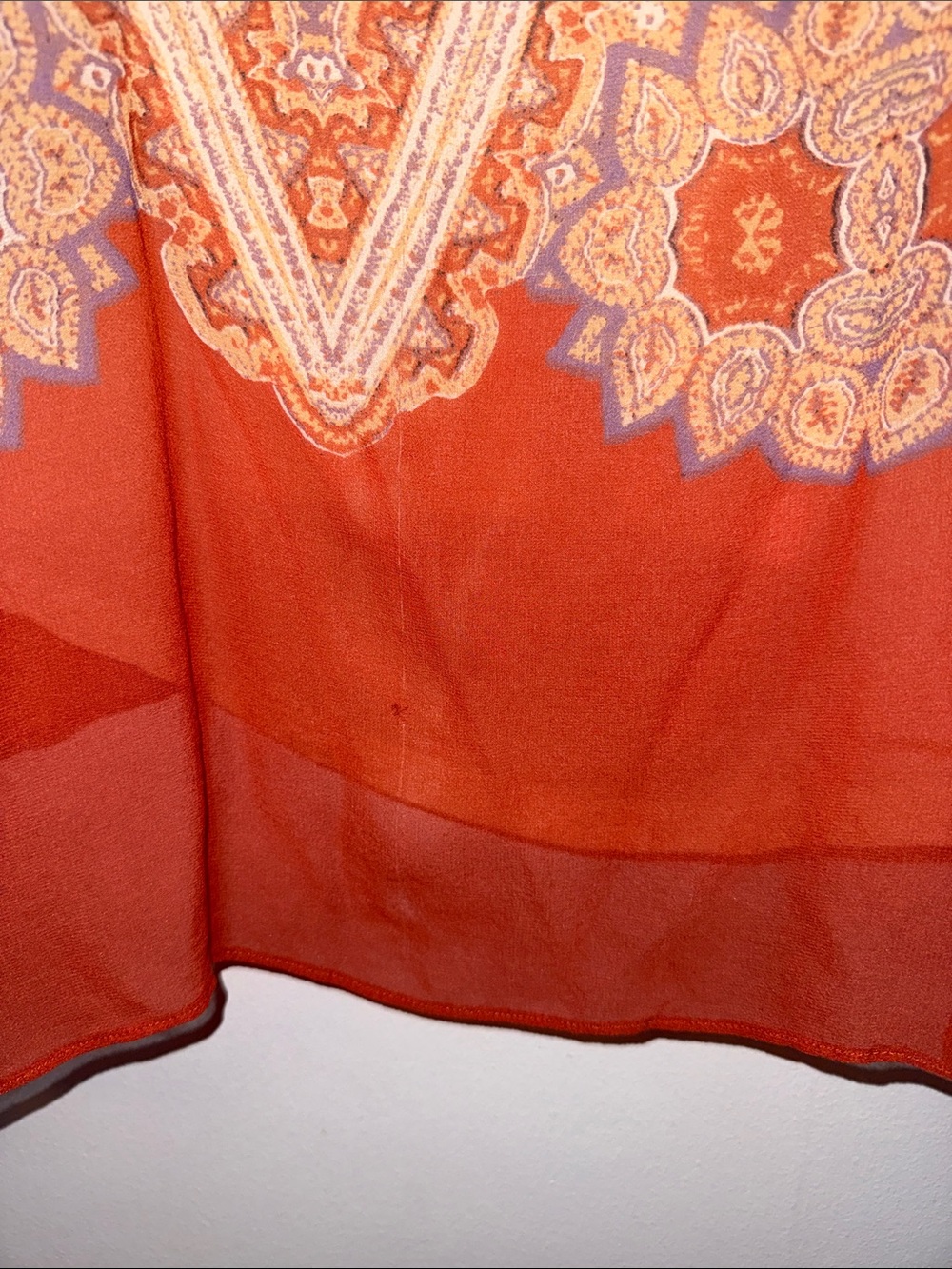 Maeve Boho V-Neck Paisley Tunic Top in Rust - Picture 4 of 6